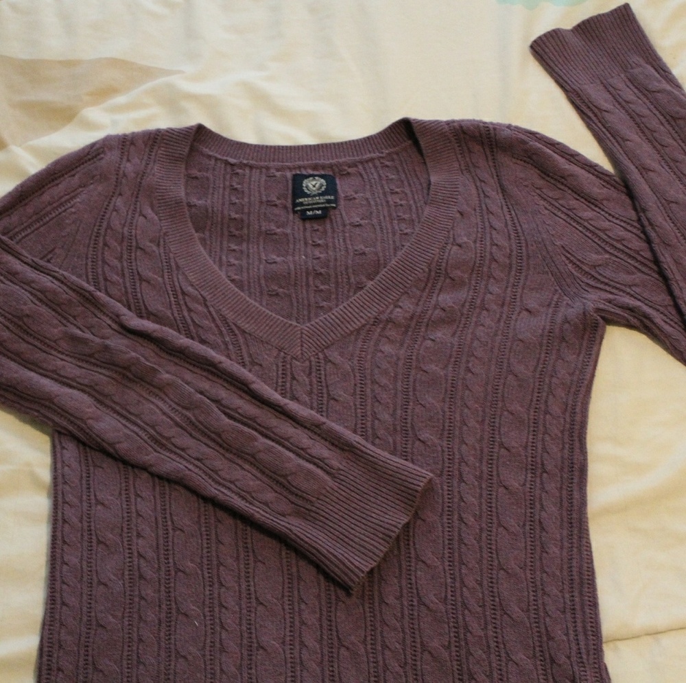 Purple long-sleeved sweater